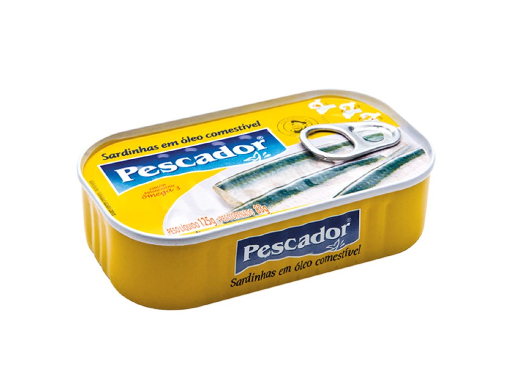 SARDINHAS EM ÓLEO PESCADOR 125 G (CX 54 LT)